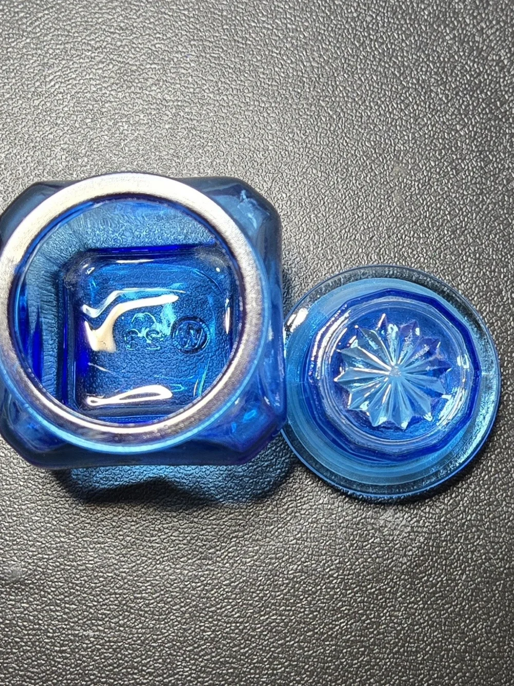 Cobalt Blue Glass Black Pepper Jar